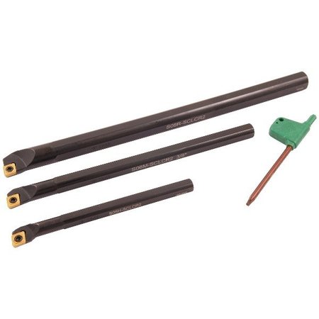 H & H INDUSTRIAL PRODUCTS 3 Piece (5/16~3/8 & 1/2") SCLCR Indexable Boring Bar Set 1001-0020